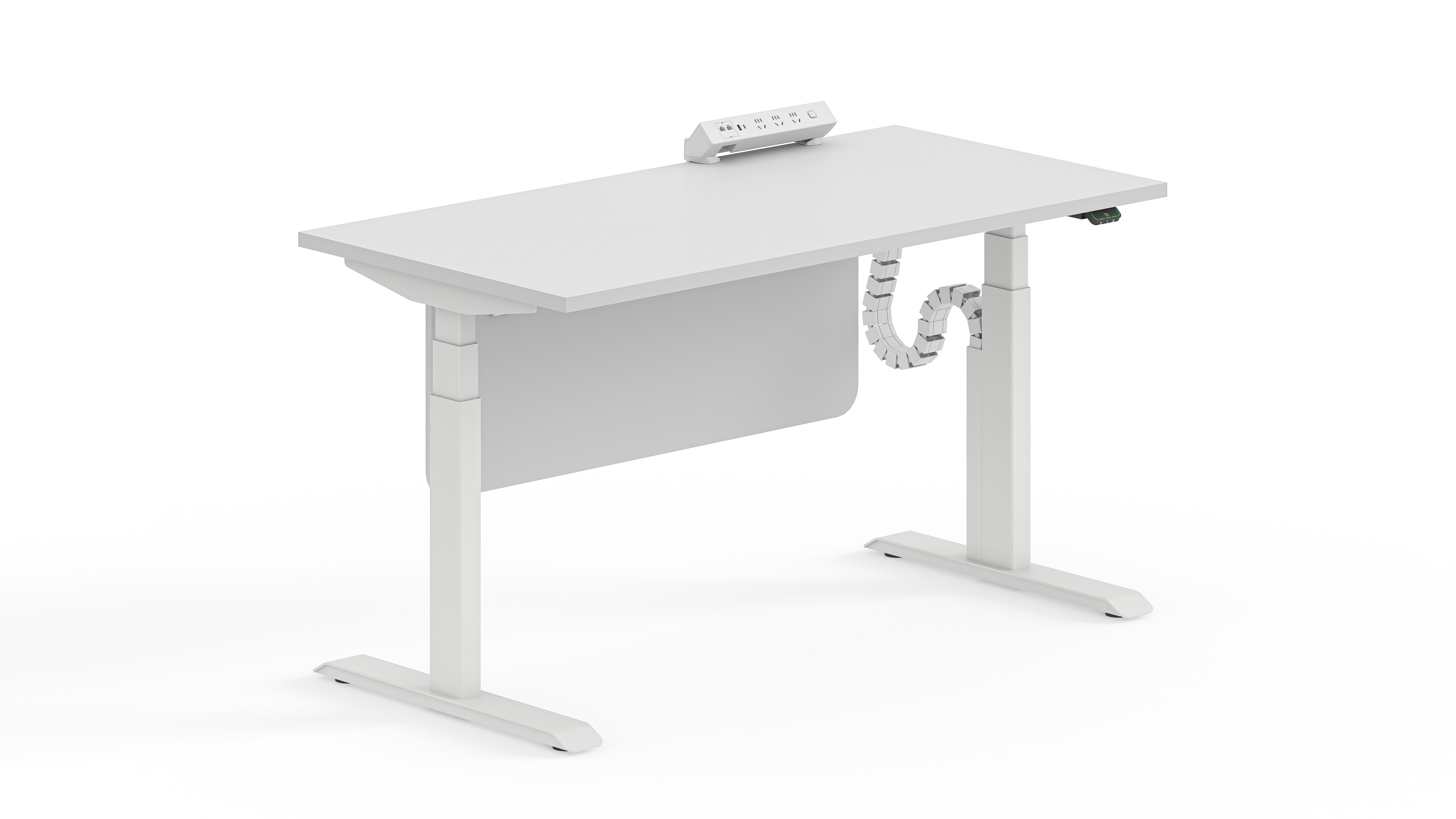 1200×600 LINAK DL6 Executive Height Adjustable Desk with Privacy Baffle | FortuneRise 