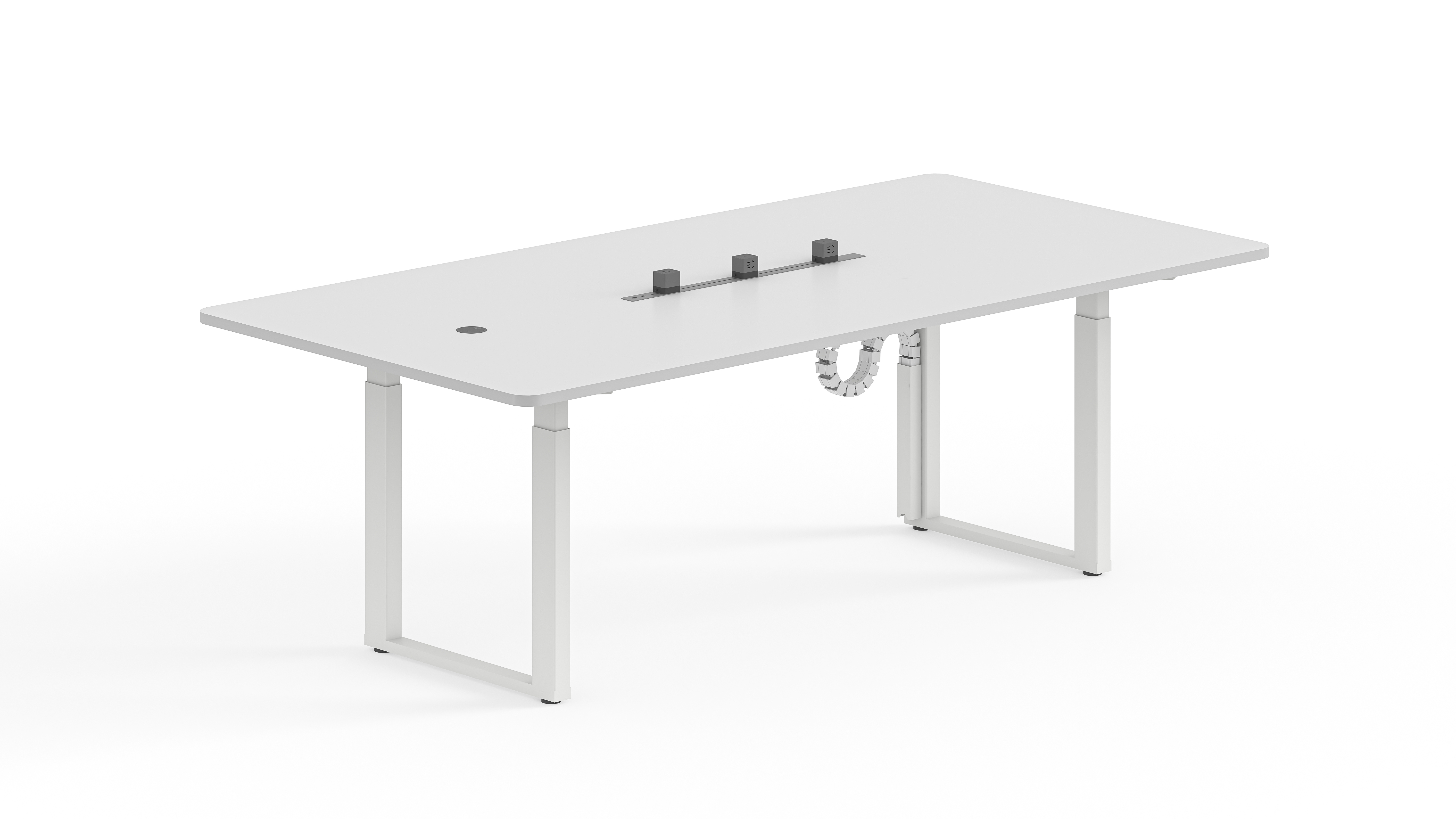 2400×1200 LINAK DL5 Four-Leg Height Adjustable Conference Table | FortuneRise