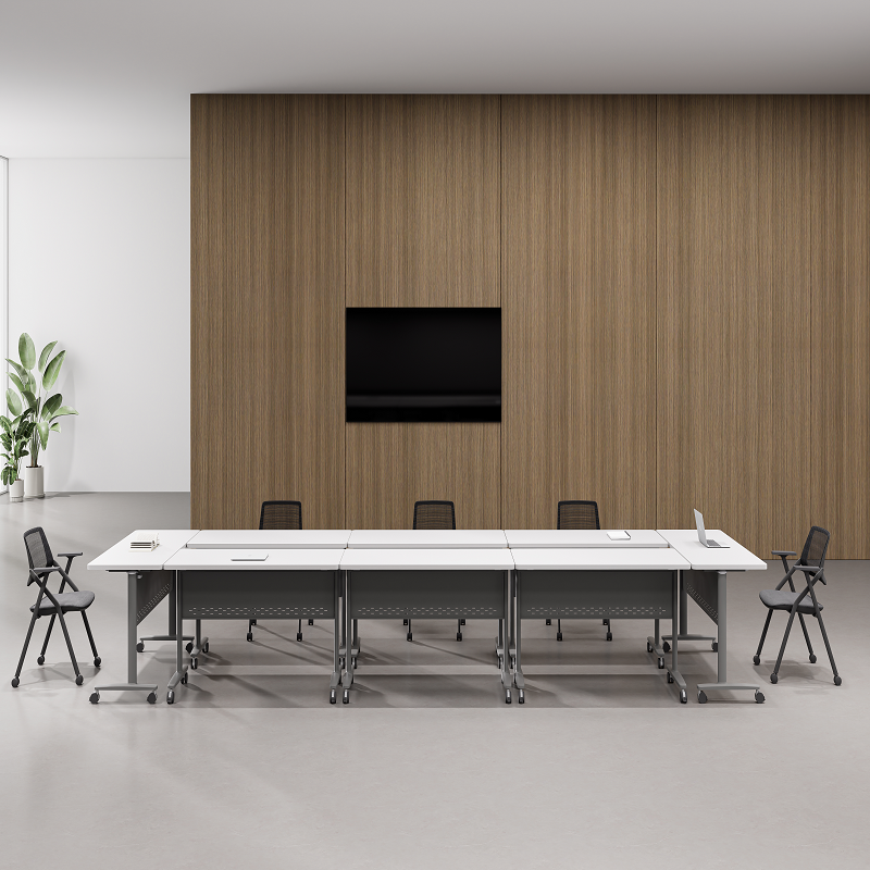 Foldable Modular Training Table with Lockable Casters