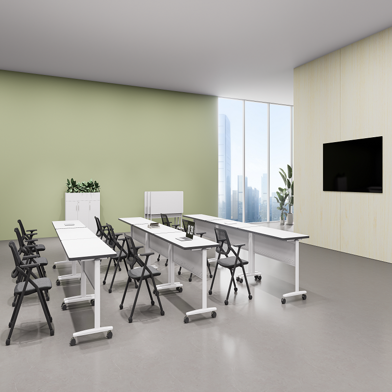 Modern Single Staff Office Desk and Chair Set with Steel Frame