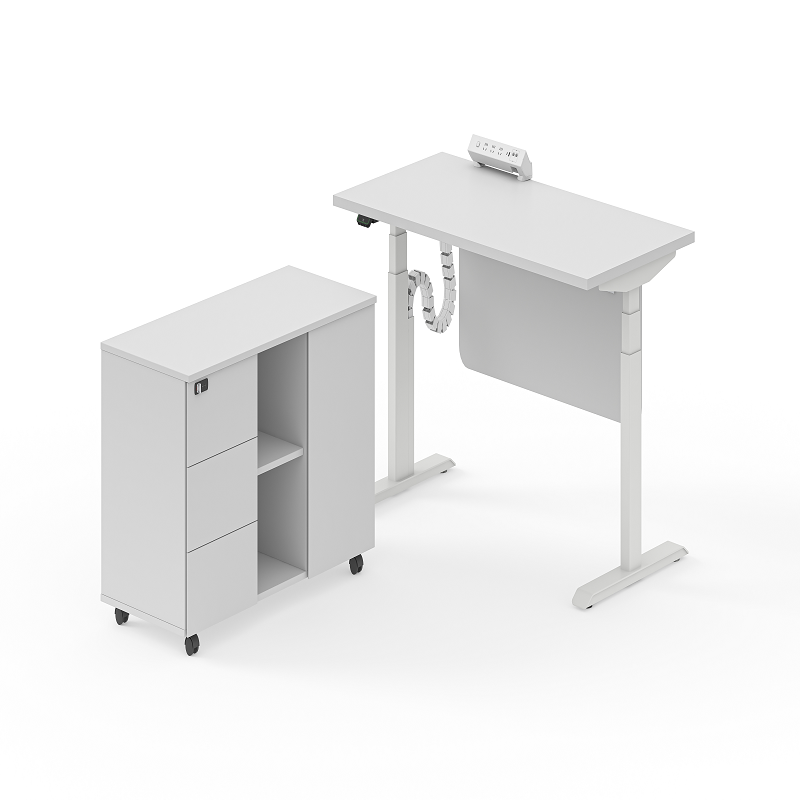 LINAK DL6 Executive Height Adjustable Desk with Mobile Storage Cabinet | FortuneRise