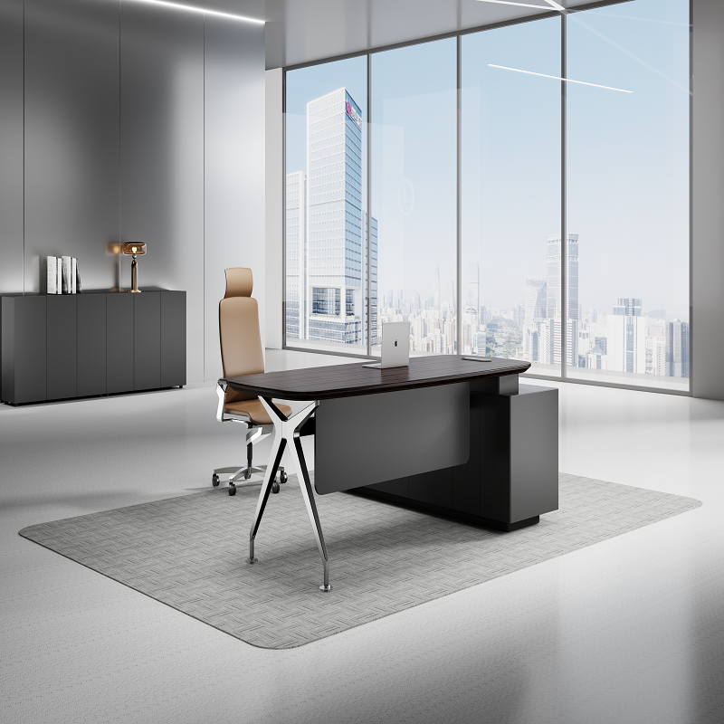 Silver Wing Series Executive Office Desk with Multi-Function Side Storage Cabinet