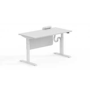 1200×600 LINAK DL6 Executive Height Adjustable Desk with Privacy Baffle | FortuneRise 
