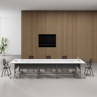 Foldable Modular Training Table with Lockable Casters