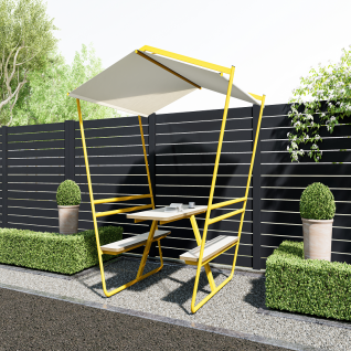  Integrated Picnic Table with Canopy Shade