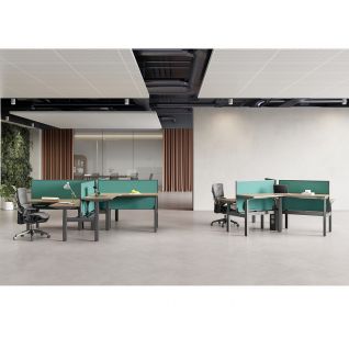 3-Person Partition LINAK DL6 Height Adjustable Workstation | FortuneRise