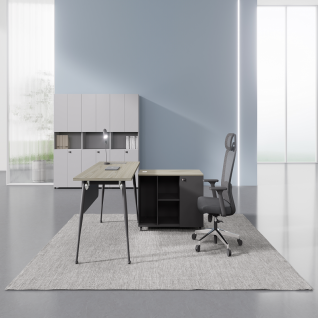 FortuneRise L-Shaped Baseball Bat Administrative Desk | Corner MFC Administrative Workstation